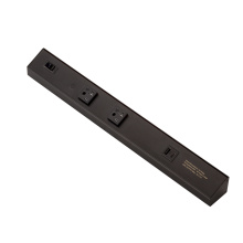 American Lighting ATOM-120V-18-BK - ATOM 18INCH POWER STRIP BLACK FINISH 2 20A TR RECEPTACLES 1 USB 1 RESET SWITCH