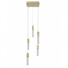 Avenue Lighting HF1900-5-BOA-BB - Boa  5 Light Multi Pendant in Brushed Brass with Studded Glass