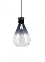 Avenue Lighting HF8188-BLK - Del Mar 12" Pendant in Black with Gradient Smoke Glass