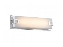 Avenue Lighting HF1117-CH - Cermack St. 18"  LED Resctangular  Vanity Bath Bar in Polished Chrome with Frosted Glass Panel
