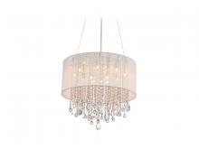 Avenue Lighting HF1502-WHT - Beverly Dr. Round White Silk String Shade And Crystal Dual Sconce
