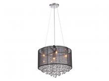 Avenue Lighting HF1504-BLK - Beverly Dr. 17" Round Chandelier with Black Silk String Shade