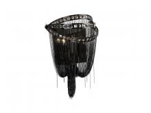Avenue Lighting HF1607-BLK - Wilshire Blvd. Black Chrome Chain And Smoke Crystal Wall Sconce