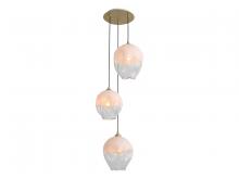 Avenue Lighting HF8143-BB-WH - Sonoma Ave. 3-Light Multi Pendant in White with Brushed Brass Accent