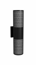 Avenue Lighting AV2818-BLK - Avenue Outdoor 18" Cylindrical Sconce with  Perforated Grid Black Frame