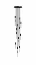 Avenue Lighting HF3315-BK - Strand 15-Light Multi Pendant in Black with Laser Cut Spiral Glass