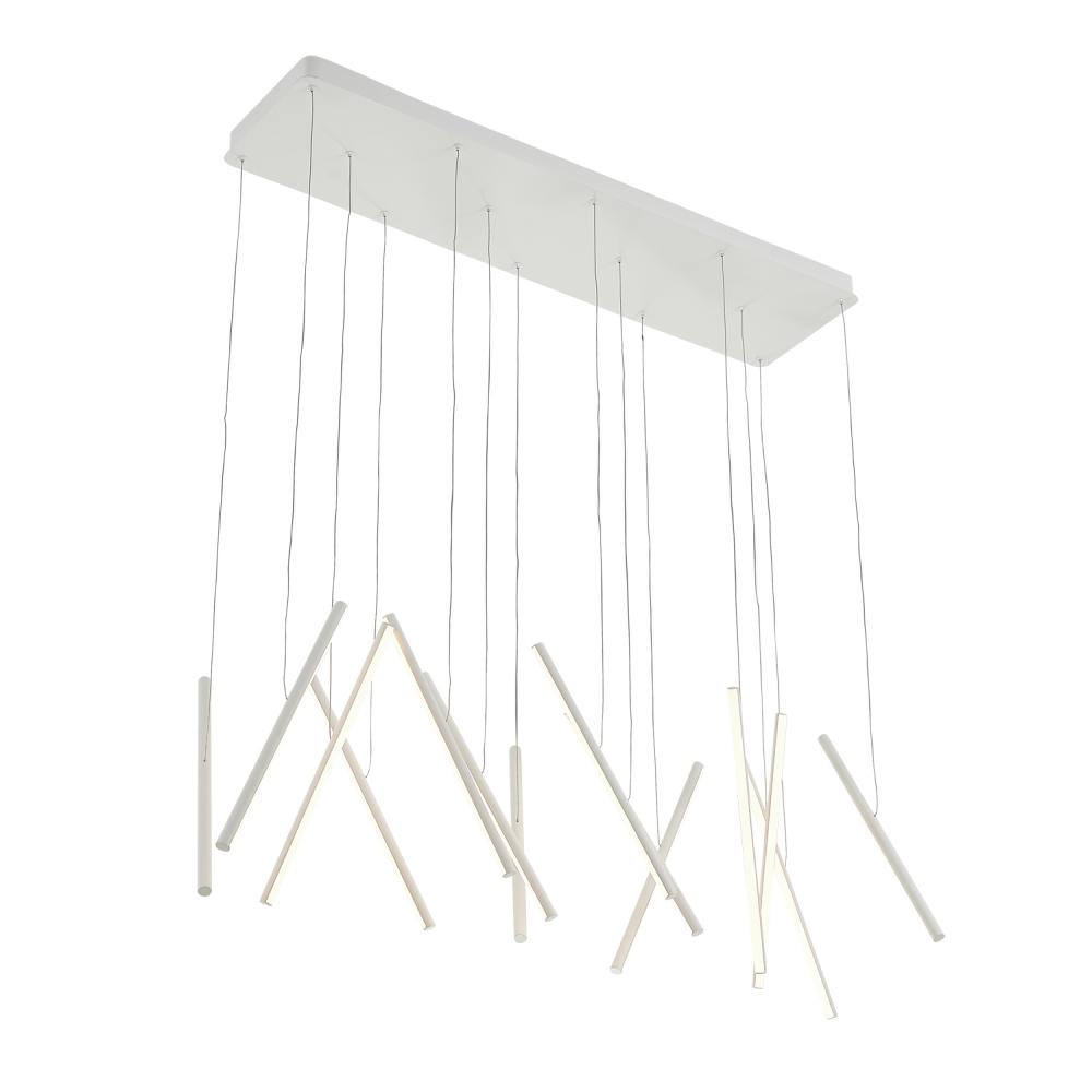 Chute 40-in White LED Linear Pendant