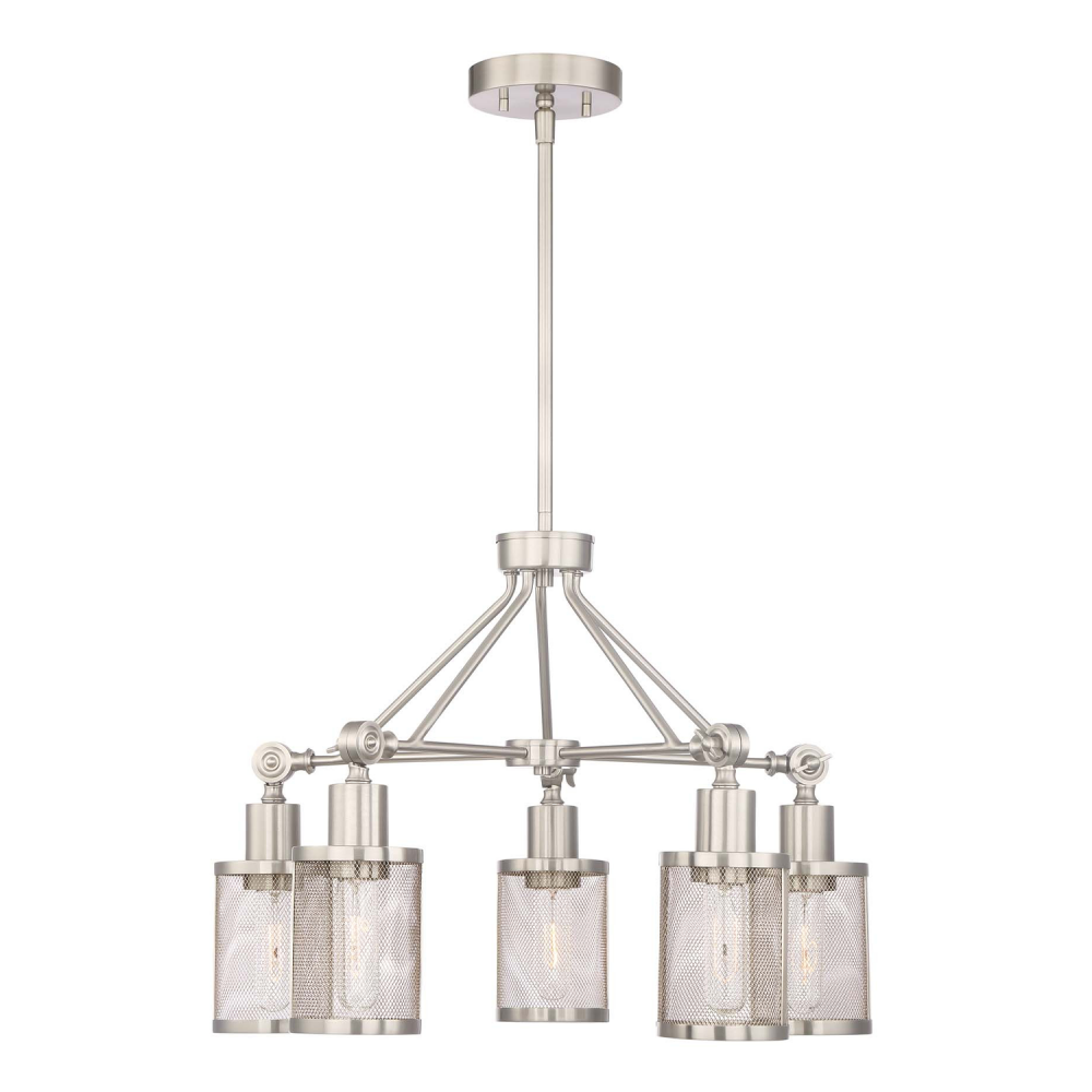 5 Down Light Geometric Styled 22" Chandelier