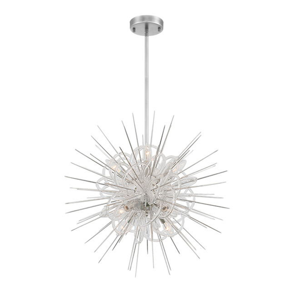 8-Light 24" Decorative Sputnik Chrome Chandelier