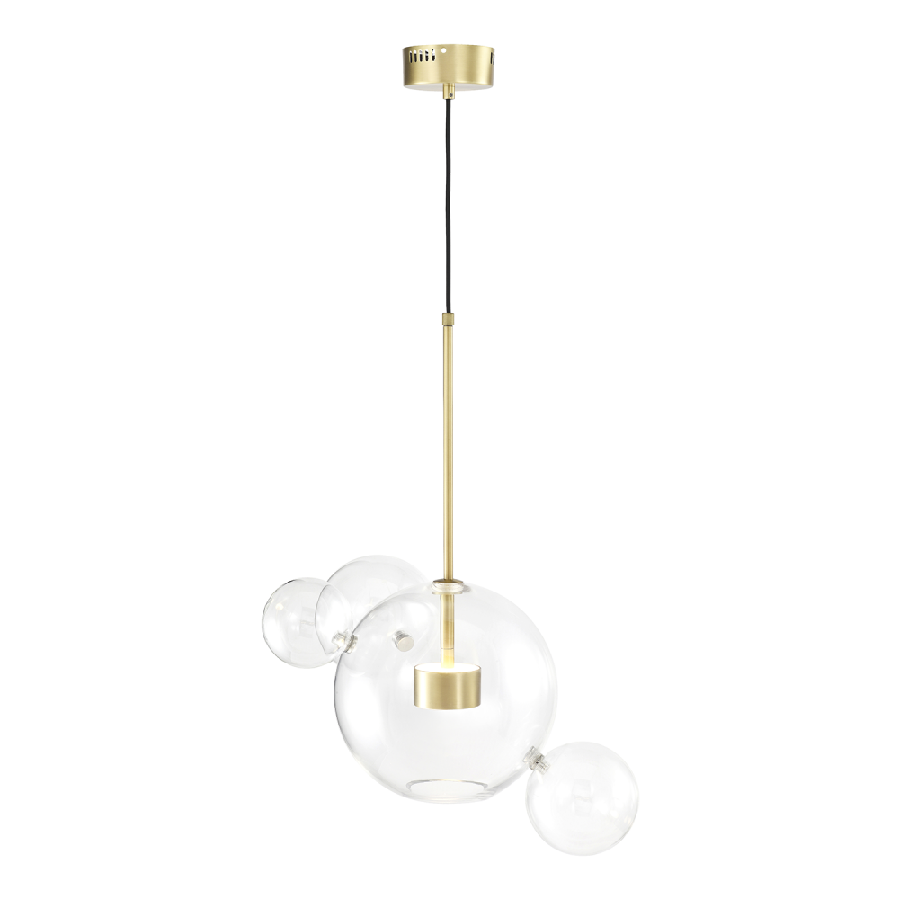 2-Light LED 22" Aged Brass Multi Globe Pendant