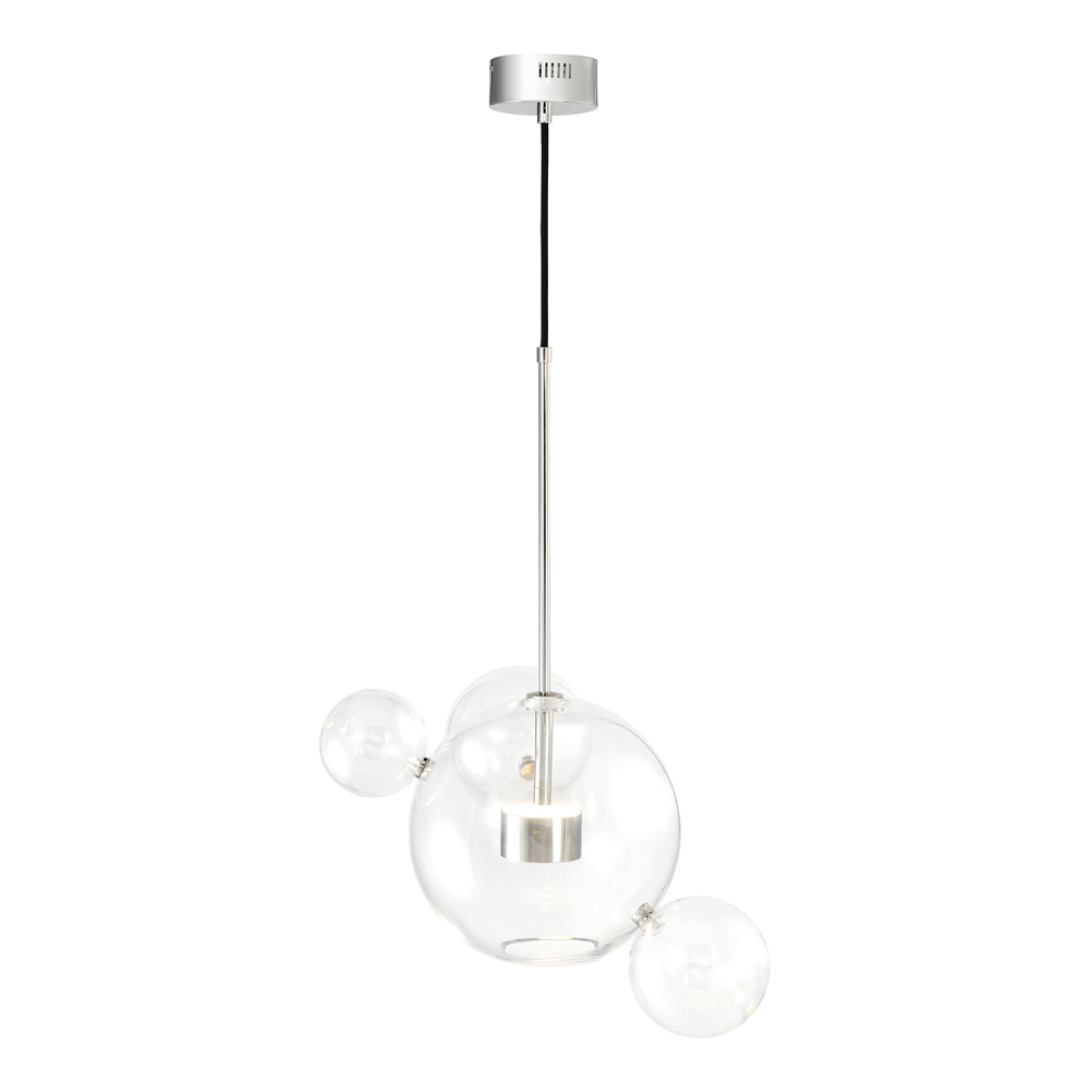 2-Light LED 22" Polished Nickel Multi Globe Pendant