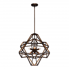 ZEEV Lighting CD10146-6-CB-G - Unity 6-Light, Geometric Chandelier in Chestnut Bronze & Gold