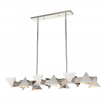ZEEV Lighting CD10341-12-PN - Avante 50" 6-Light, Geometric Triangular Linear in Polished Nickel