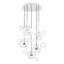 ZEEV Lighting CD10381-10-PN - 10-Light LED 44" Polished Nickel Round Glass Multi-Pendant