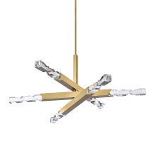 ZEEV Lighting CD11341-LED-6-2x2-AGB - Mamadim 48" LED 6-Light, Crystal Chandelier in Aged Brass