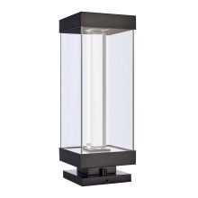 ZEEV Lighting EBP11111-LED-24S-MBK - Claro Outdoor LED 26" Square Glass Crystal Bollard in Matte Black