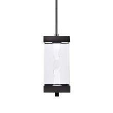 ZEEV Lighting EP11362-LED-2-2x2-MBK - Mamadim Outdoor LED 18" Glass with Crystal Pendant in Matte Black