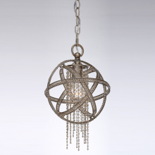 ZEEV Lighting MP40011-1-SL-B - Cascade 11" 1-Light, Orbital Crystal Mini-Pendant in Burnished Silver