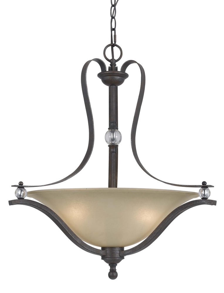 25" Three Light Pendant in Dark Bronze