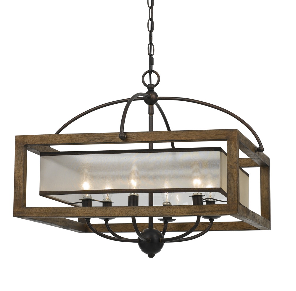 20" Inch Square Chandelier in Dark Bronze