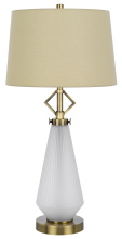 CAL Lighting BO-3189TB - 100W led Carrizo metal/glass table lamp with 2W led night light