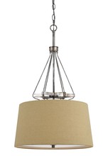 CAL Lighting FX-3538/1P - 60W X 3 Cresco Pendant W/Burlap Sh (Edison Bulbs Not included)