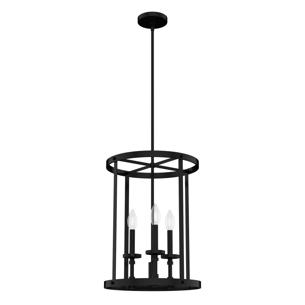 Hunter Briargrove Matte Black 3 Light Medium Chandelier Ceiling Light Fixture