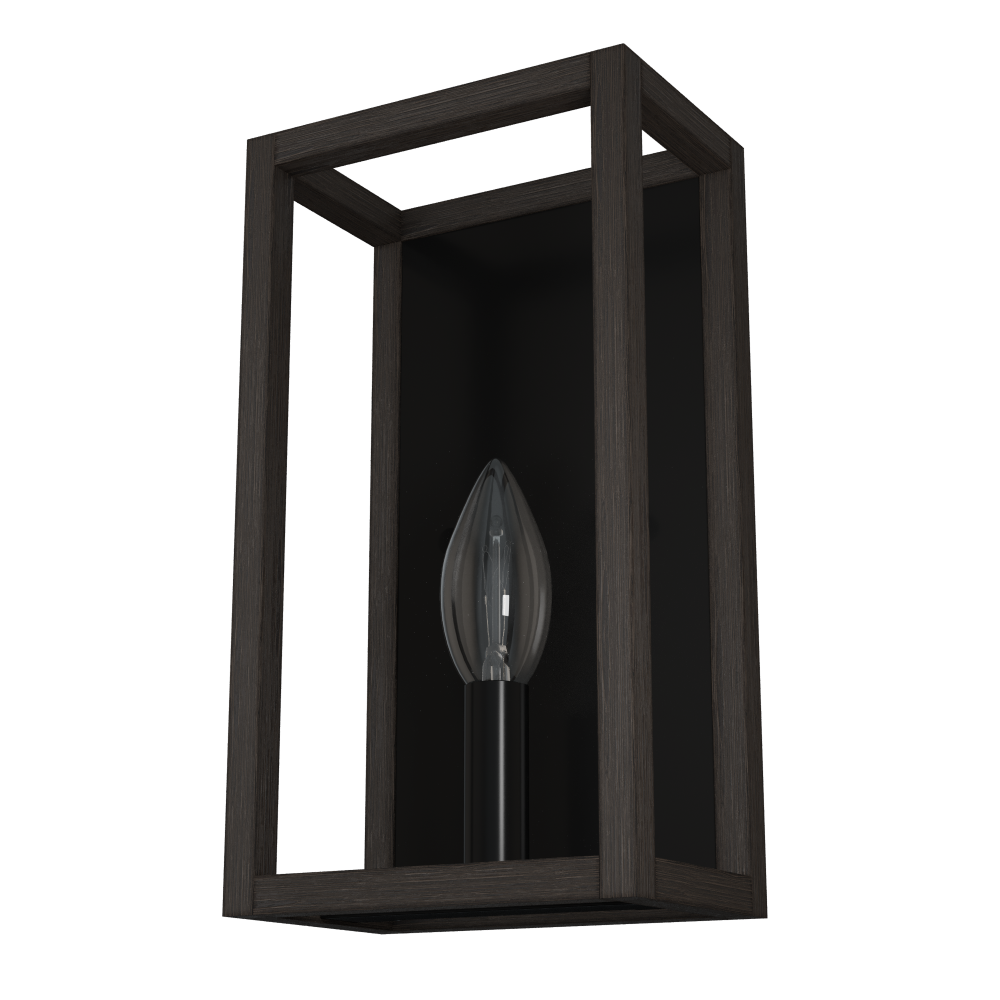 Hunter Squire Manor Matte Black and Dark Ash 1 Light Sconce Wall Light Fixture