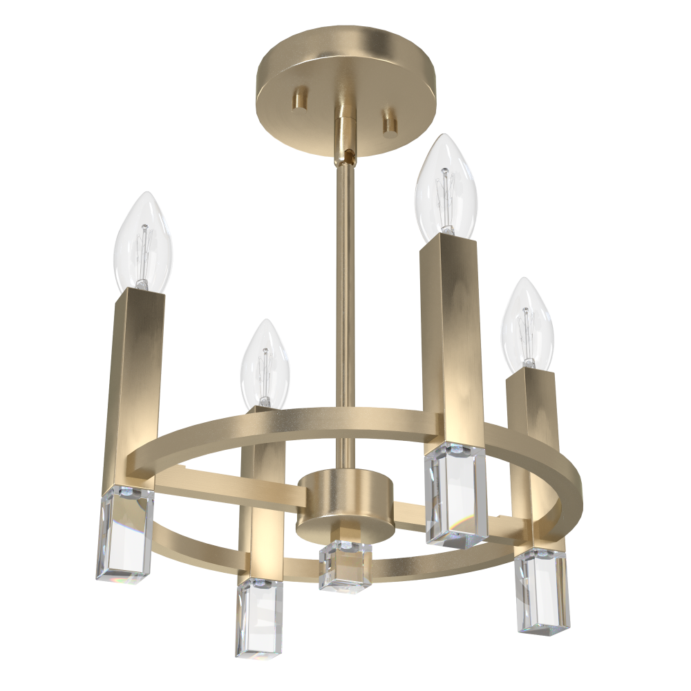 Hunter Sunjai Alturas Gold 4 Light Medium Flush Mount Ceiling Light Fixture