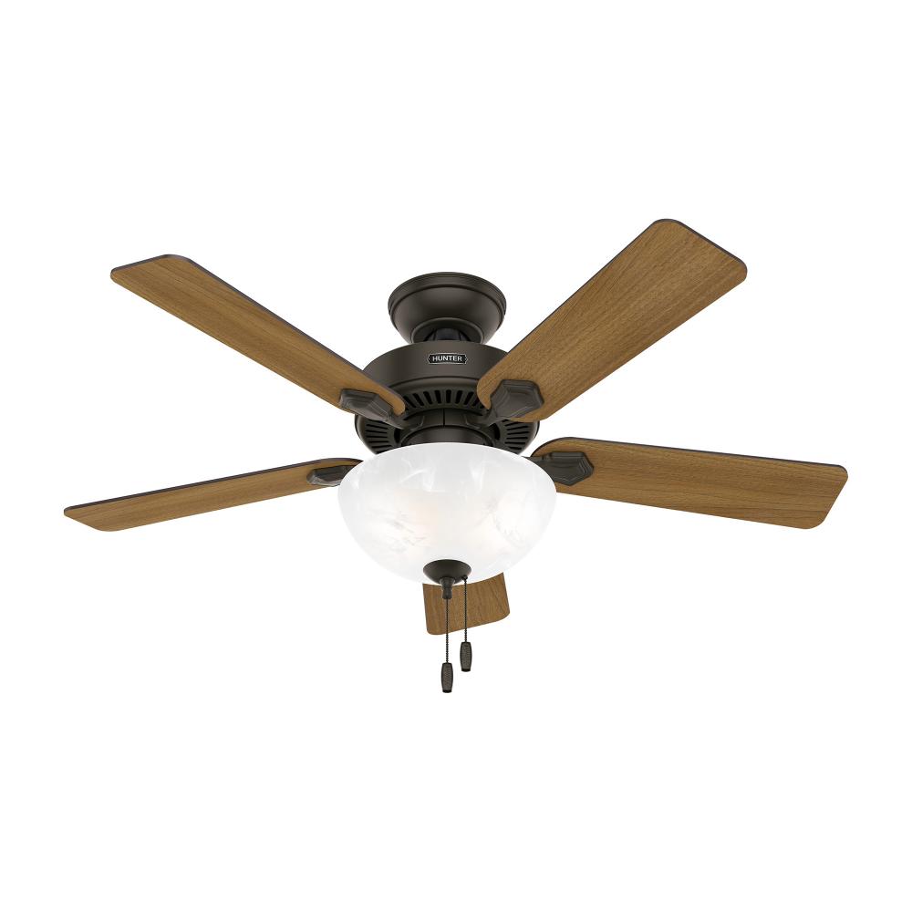 Hunter 44 inch Swanson ENERGY STAR® New Bronze Ceiling Fan with LED Light Kit and Pull Chain