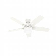 Hunter 52774 - Hunter 44 inch Anisten ENERGY STAR® Fresh White Ceiling Fan with LED Light Kit and Pull Chain