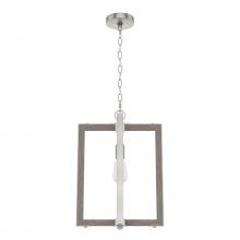 Hunter 19813 - Hunter Woodburn Brushed Nickel 1 Light Pendant Ceiling Light Fixture