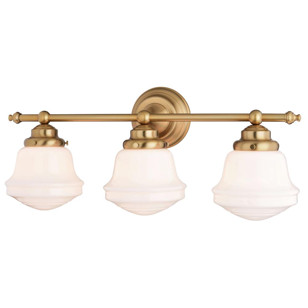 Huntley 3 Light Vanity Natural Brass