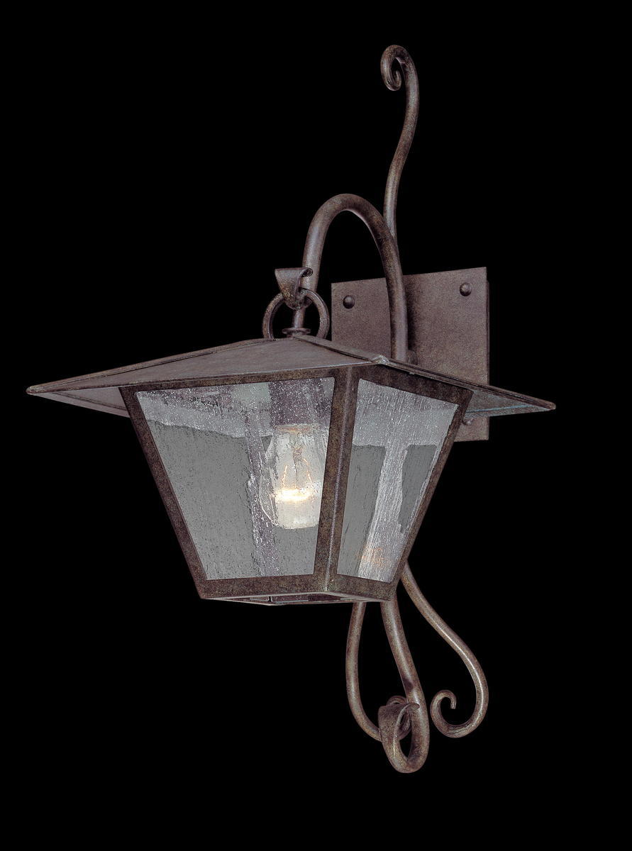 One Light Fired Iron Wall Lantern