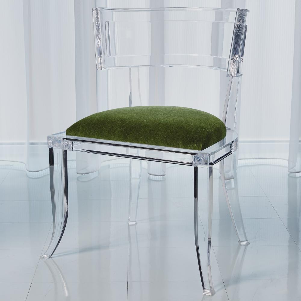 Klismos Acrylic Chair-Emerald Green