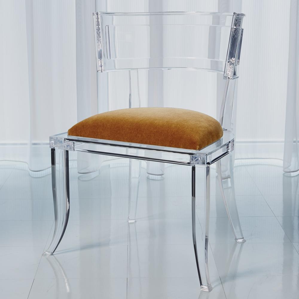 Klismos Acrylic Chair-Brown Sugar