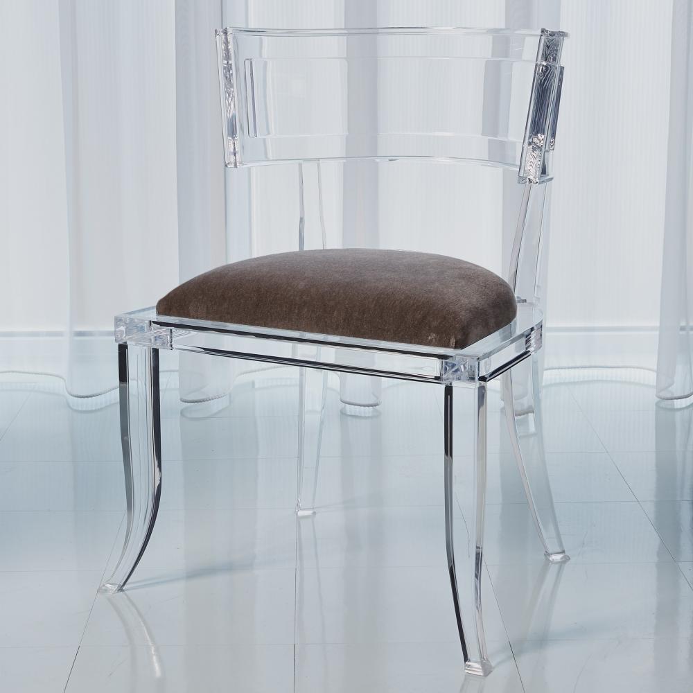 Klismos Acrylic Chair-Pewter