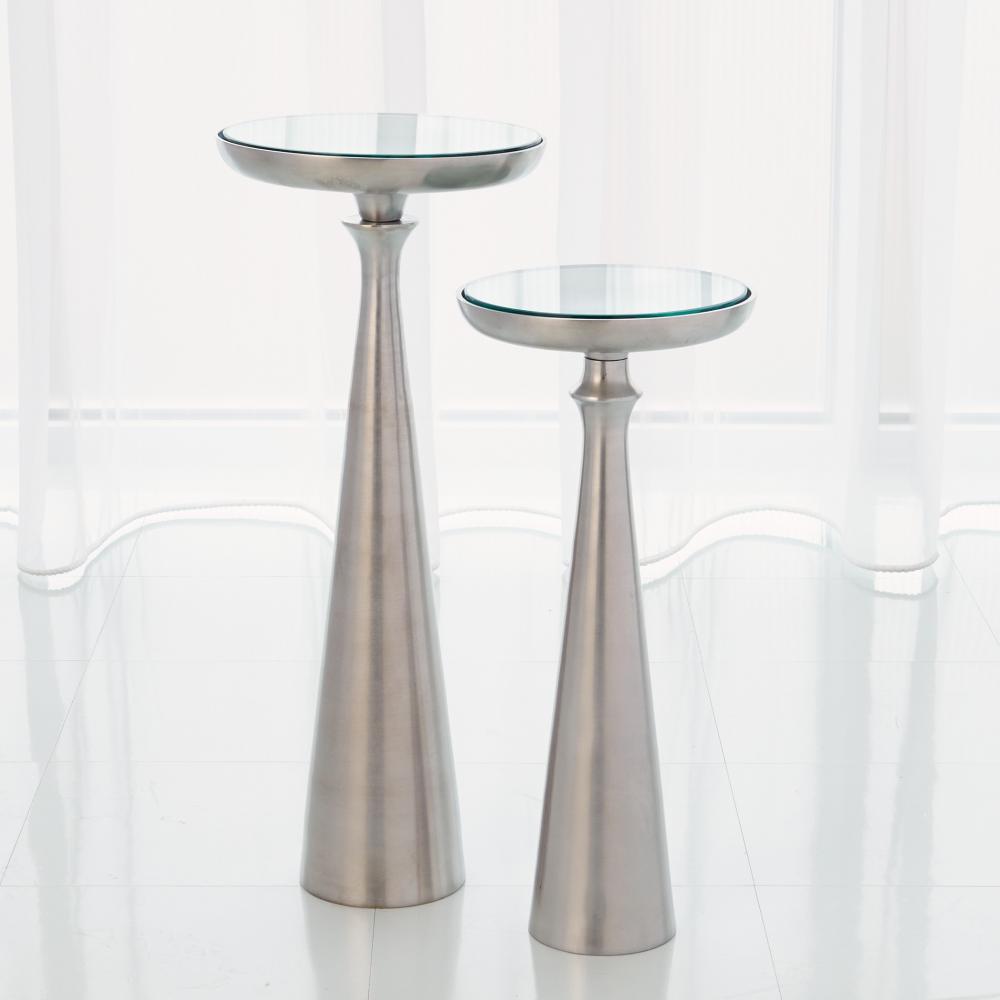 Minaret Accent Table-Satin Nickel-Lg