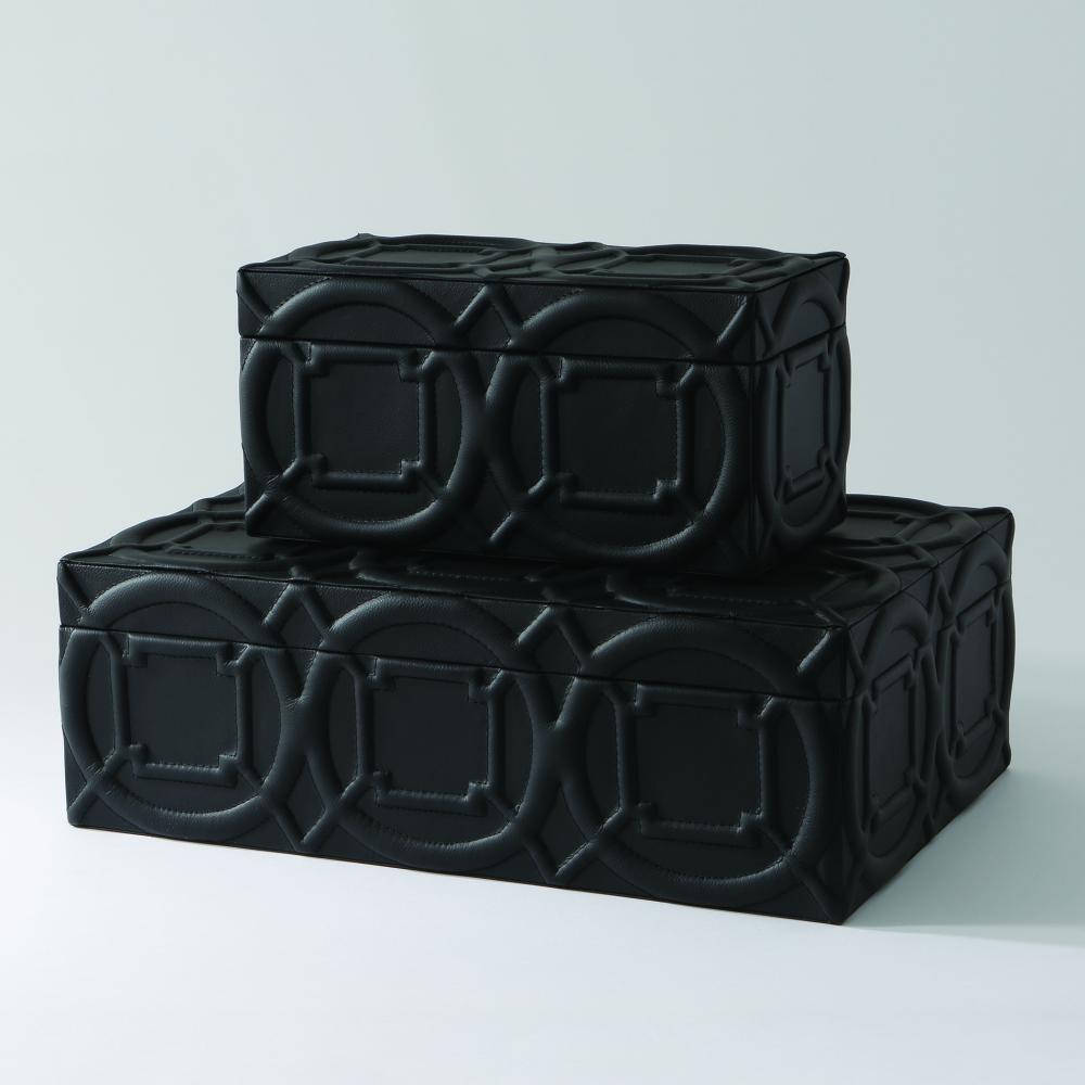 Arabesque Trapunto Box-Black-Sm