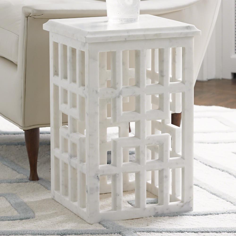 Marble Gridblock Side Table