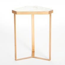 Global Views 8.82338 - Tri-Hex Table-Gold Leaf-Marble