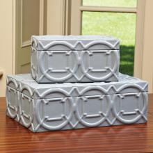 Global Views 9.92146 - Arabesque Trapunto Box-Grey-Lg