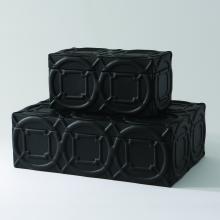 Global Views 9.92151 - Arabesque Trapunto Box-Black-Sm