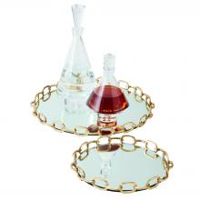 Global Views 9.92267 - Linked Mirrored Tray-Brass-Lg