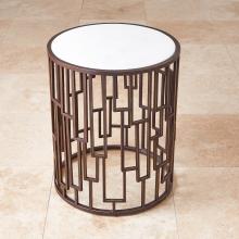 Global Views 9.92753 - Shingle Barrel Table-White Marble