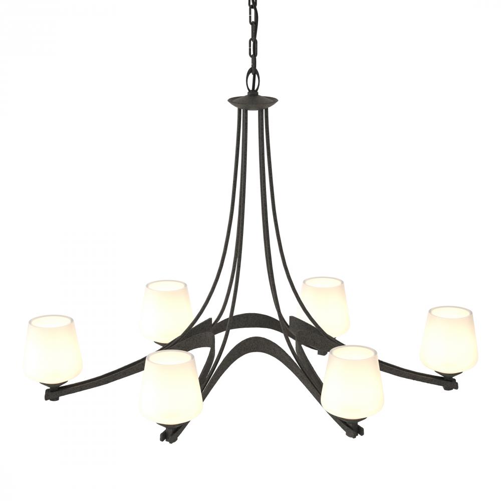 Oval Ribbon 6 Arm Chandelier