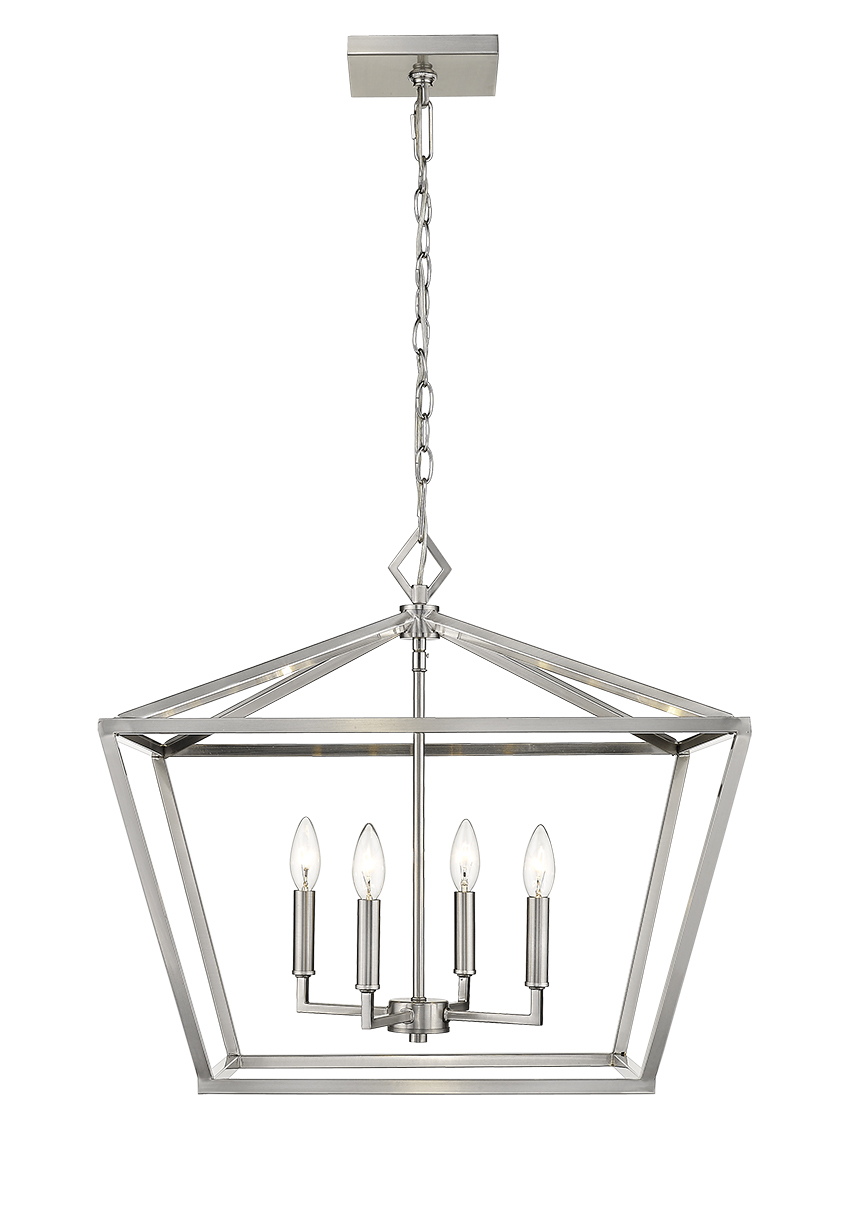 4-Light Pendant light Satin Nickel