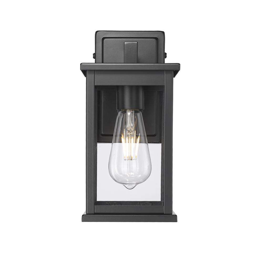 Bowton II 1-Light Outdoor Wall Sconce Powder Coated Black