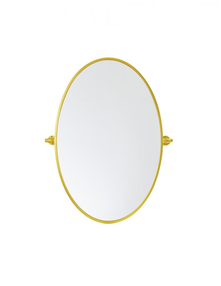 Oval pivot mirror 21x32 inch in black