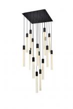 Elegant 2066G30BK - Weston 16 lights pendant in black